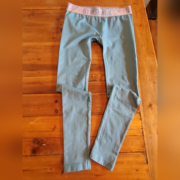 Gymshark Pants - GymShark Leggings Women Size Large Atlas Blue Marl Flex Waist Ankle Gym Workout
